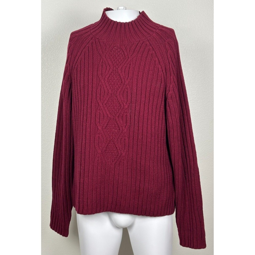 VTG Liz Claiborne Lizwear Heavy Fisherman Cable Knit Sweater XL Old Money Cozy
